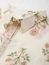 Plus Size Floral Printed Gotta Patti Pure Cotton Kurta-AP-AHKUCOPG-950